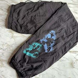 Vintage Disney Nylon Pants Mickey Mouse Size Large Black